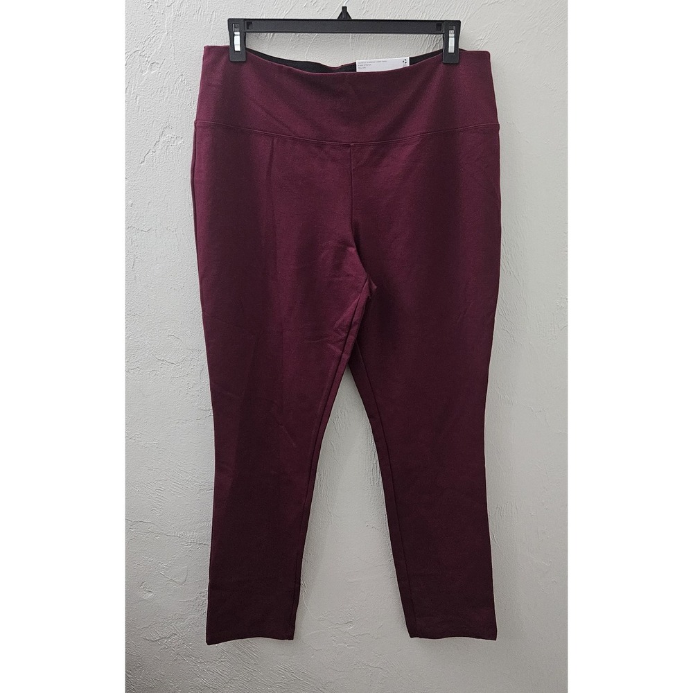 Liz‎ Claiborne Lori Ankle Legging Secretly Slimming Burgundy Passion Size XXL